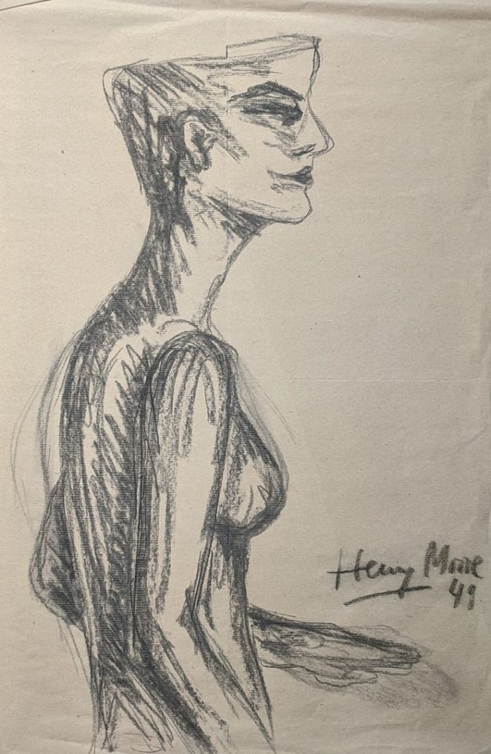 Henry Moore | Original Kohlezeichnung – Bild 2