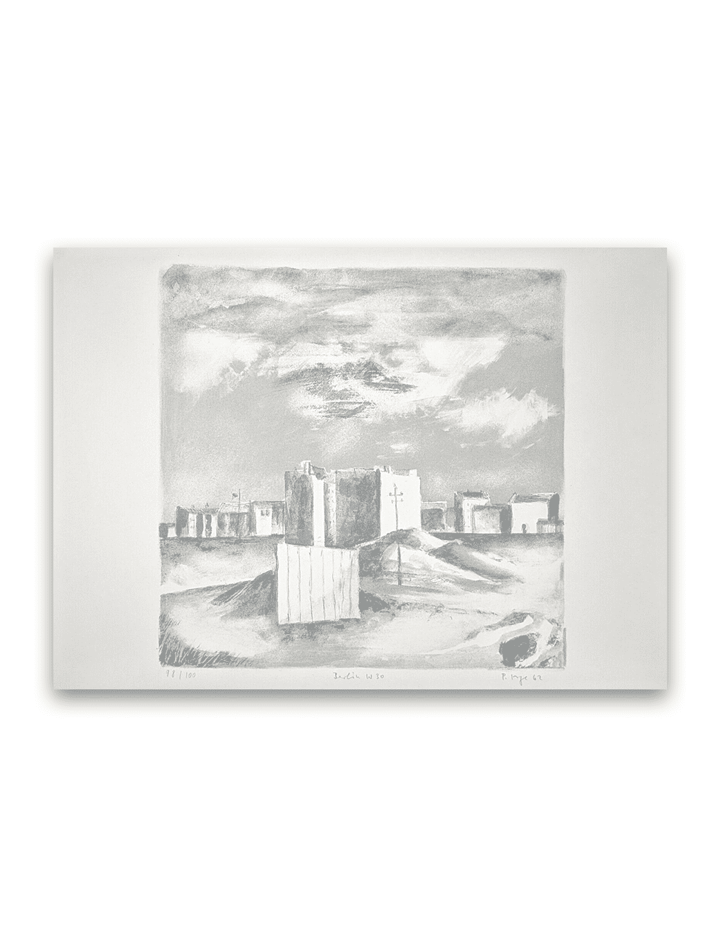 Lithografie von Peter Sorge mit dem Titel: Berlin W 30